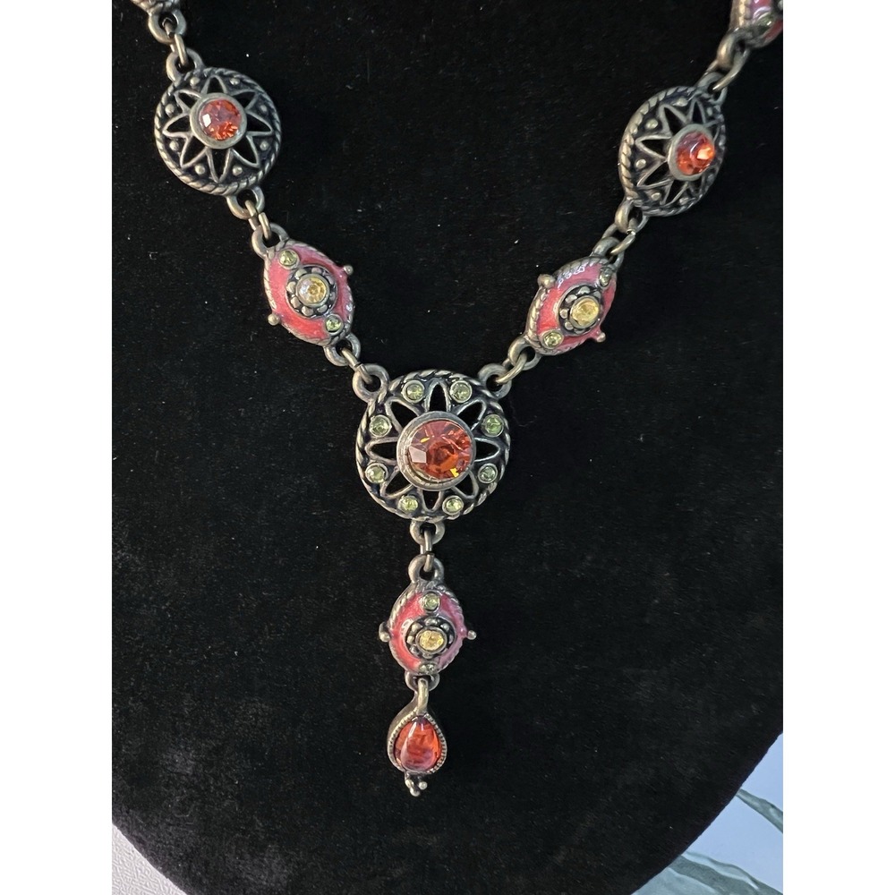 Vintage Nina Ricci Necklace Elegant Classic Brass-tone Gift Gothic Sophisticated - Picture 3 of 11